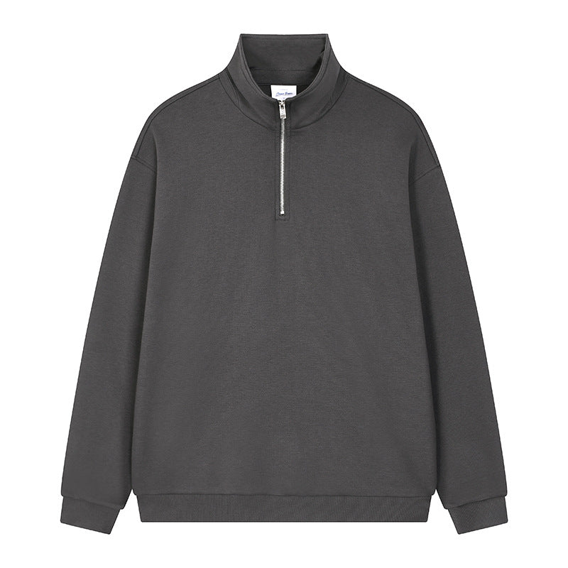 Men's Heavyweight Half-Zip Stand-Collar Thermal Sweatshirt teemdrop