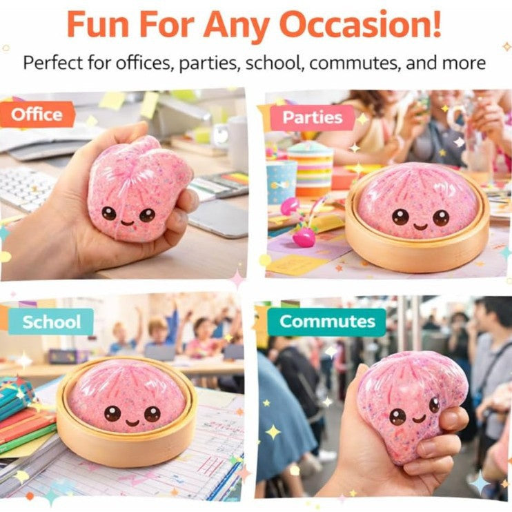 Shiny dumpling-shaped soft toy