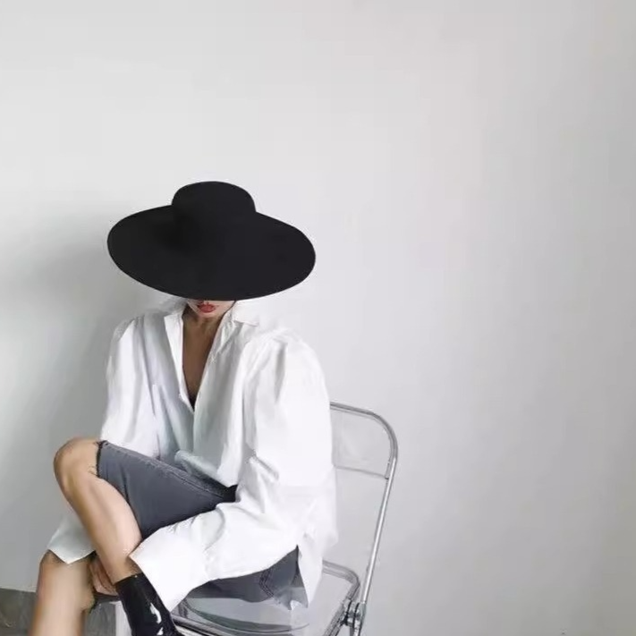 10cm Large Brim Thickened Flat Hat teemdrop