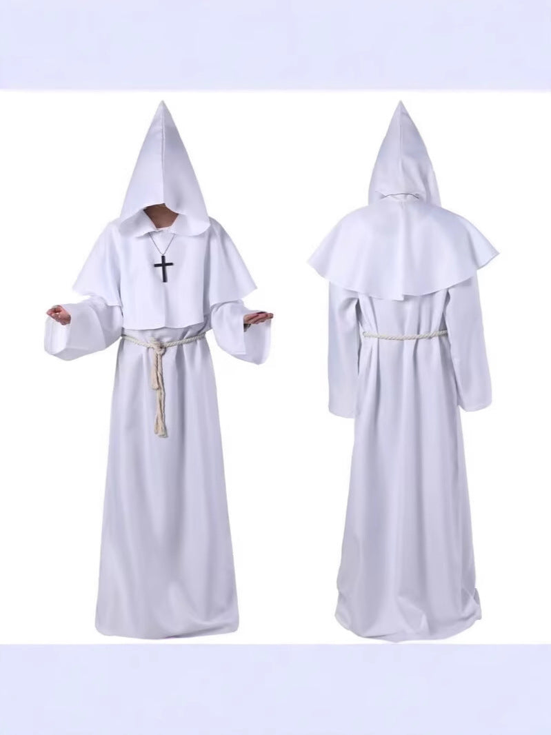 Medieval Monk Costume Cloak with Hood