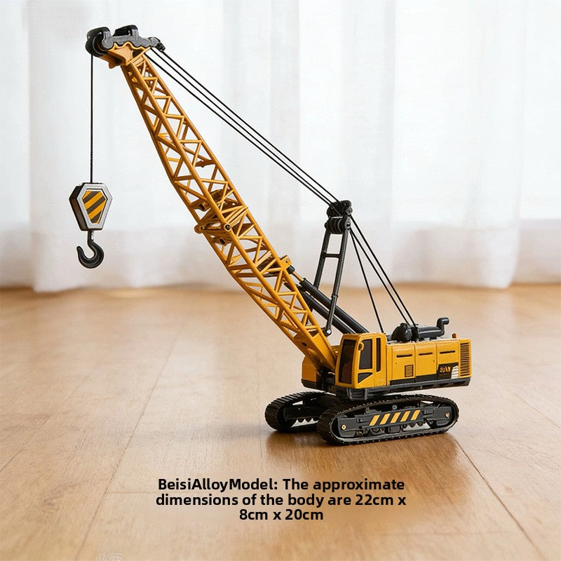 Alloy Construction Tower Crane Toy Vehicle with Movable Parts for Kids