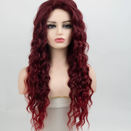 Heat Resistant Synthetic Fiber Long Curly Full Wig With Natural Look teemdrop