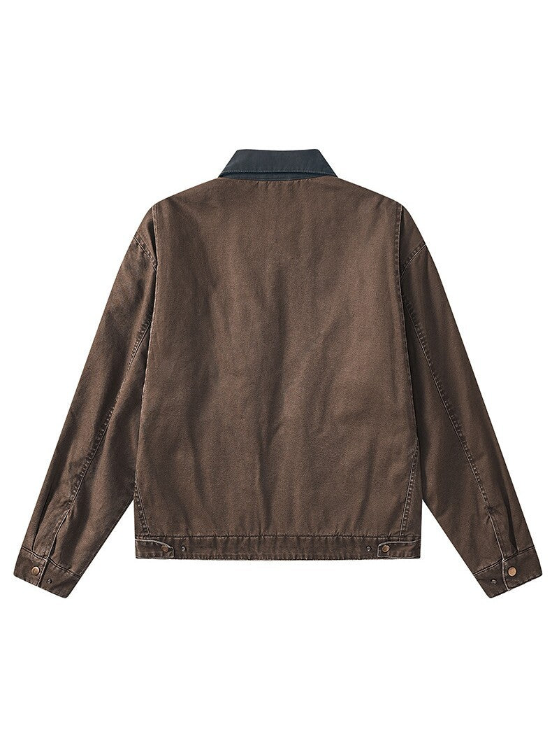 Men's Lapel Casual Jacket American Style Retro Loose Handsome All-match Jacket teemdrop