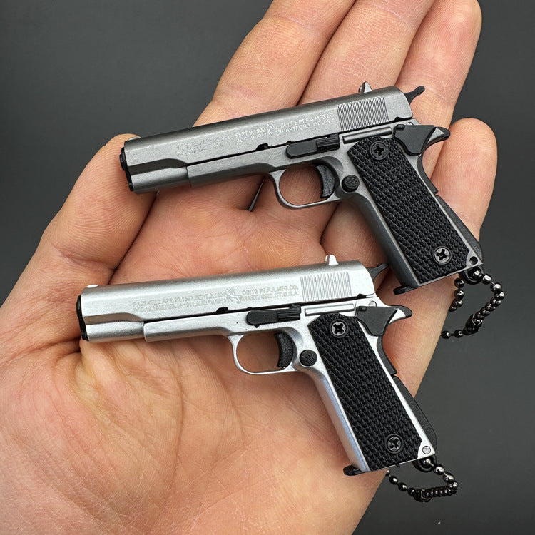 1:3 Scale 1911 Alloy Metal Gun Model Keychain Pendant, DIY Assembly