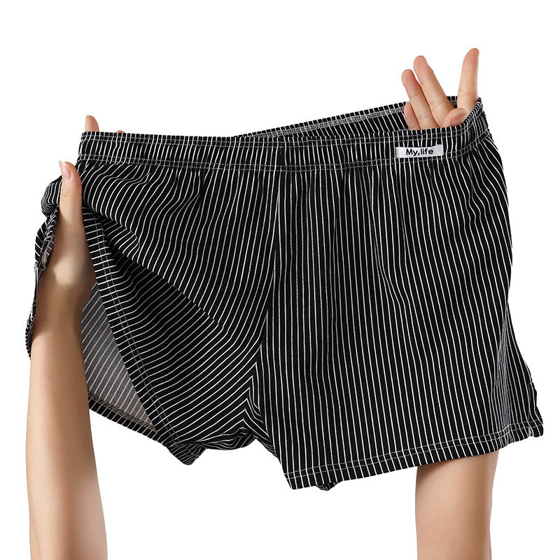 Men 100% Cotton Breathable Antibacterial Boxer Shorts teemdrop