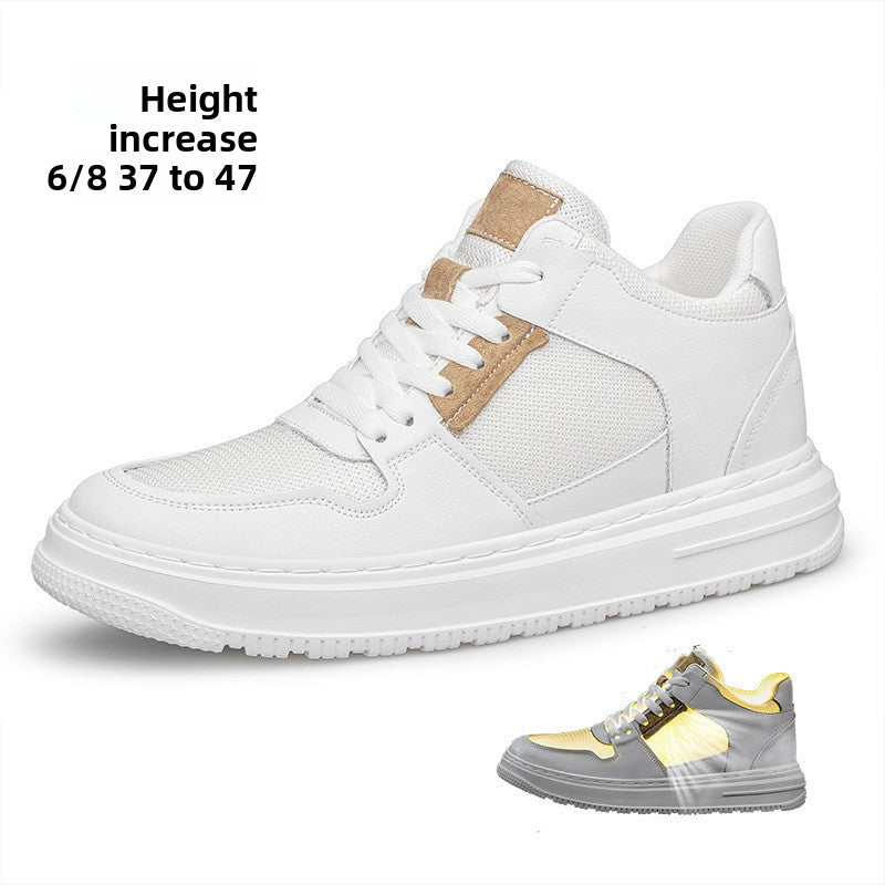 Invisible Height Increasing Hollow Men's Shoes All-match Casual Leather Shoes teemdrop