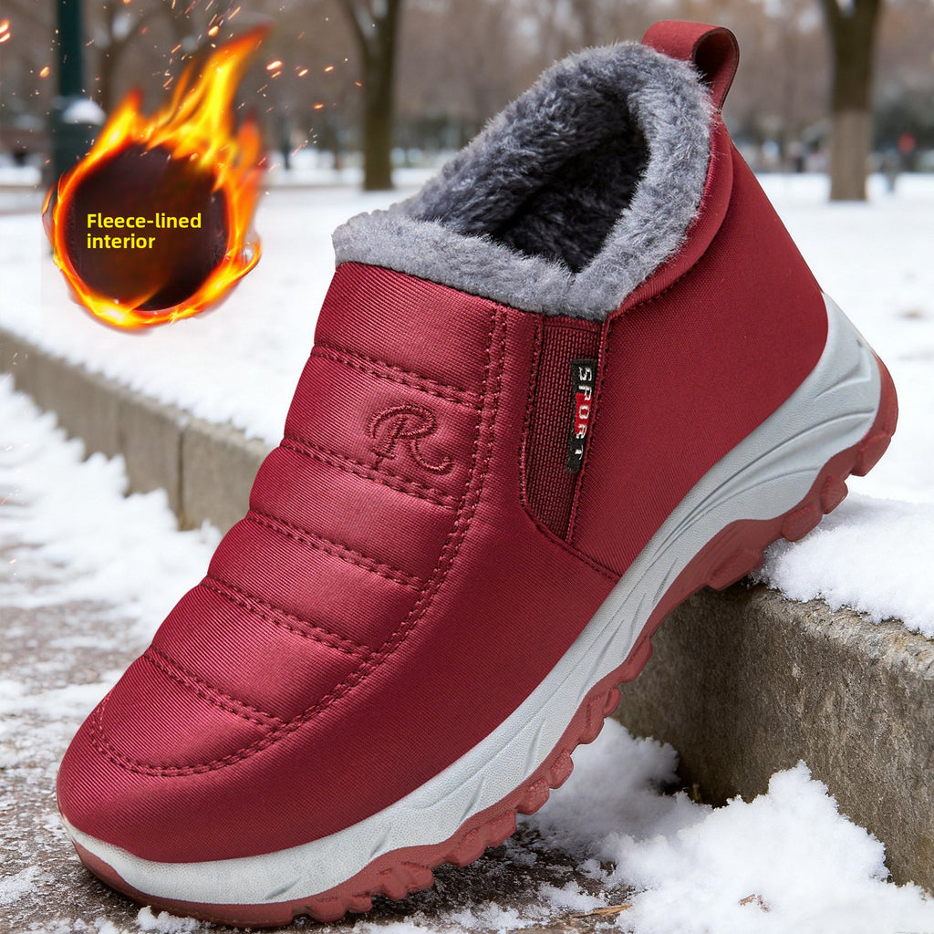 Men Winter Plus Velvet Warm Snow Boots Casual Short Booties teemdrop