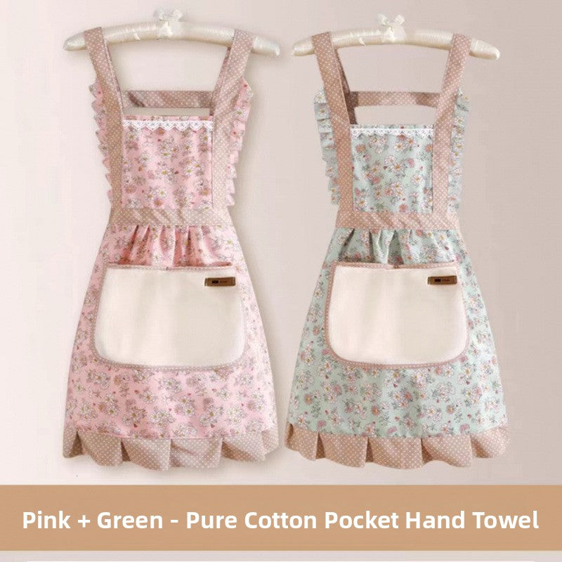 Women's Floral Cross-Back Kitchen Apron