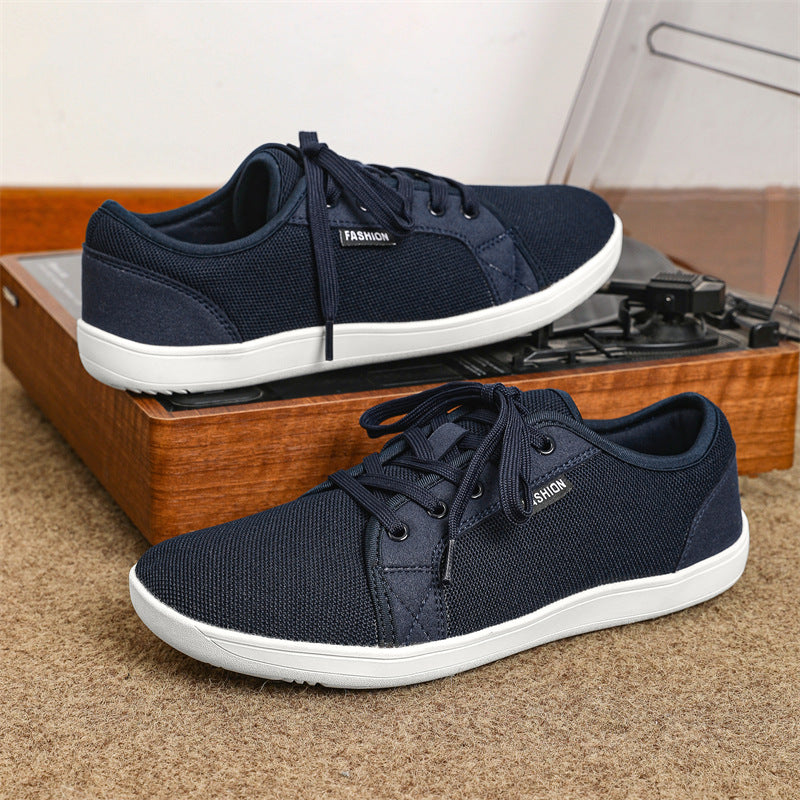 Men's Wide Barefoot Shoes Breathable Mesh Low-Top Non-Slip Outdoor Casual Sneakers teemdrop