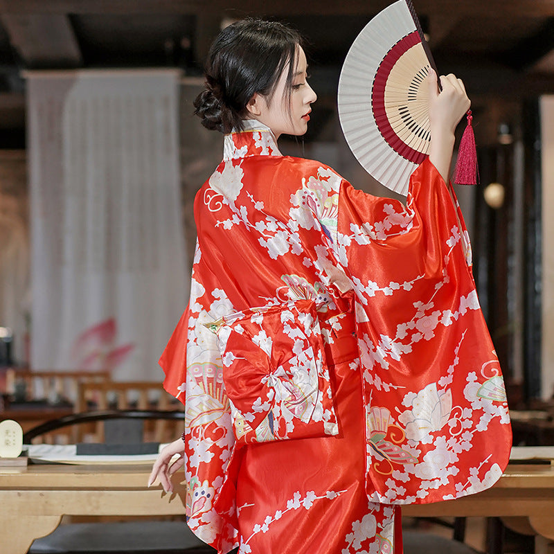 Women's Plus-Size Acetate Kimono Style Sleepwear Robe teemdrop