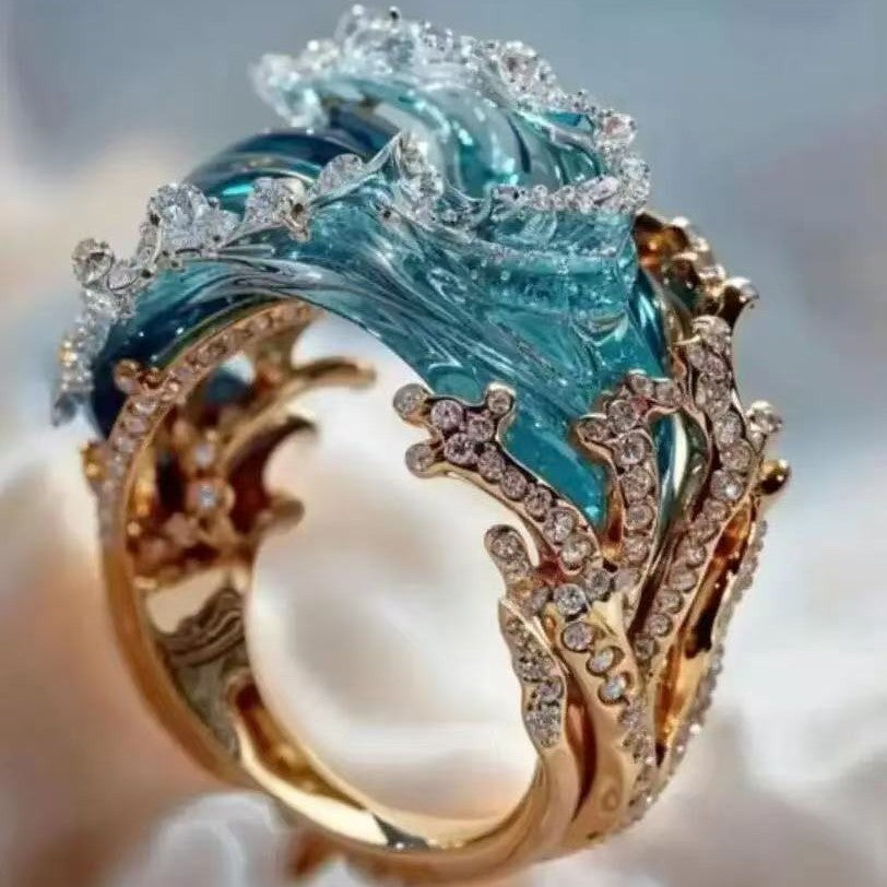 Creative Wave Resin Decoration Jewelry Set