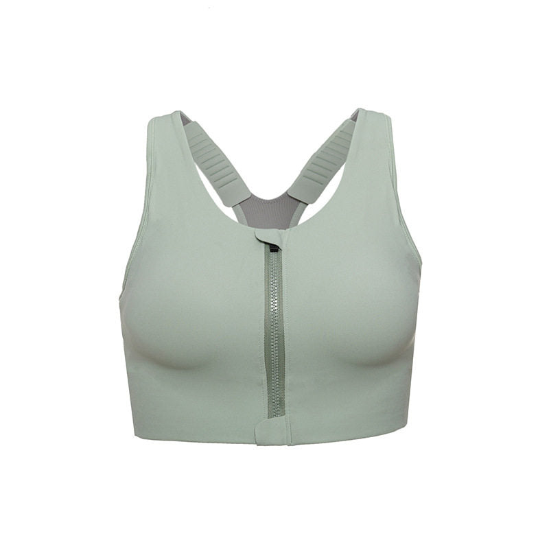 Plus Size High Support Front Zipper Sports Bra teemdrop
