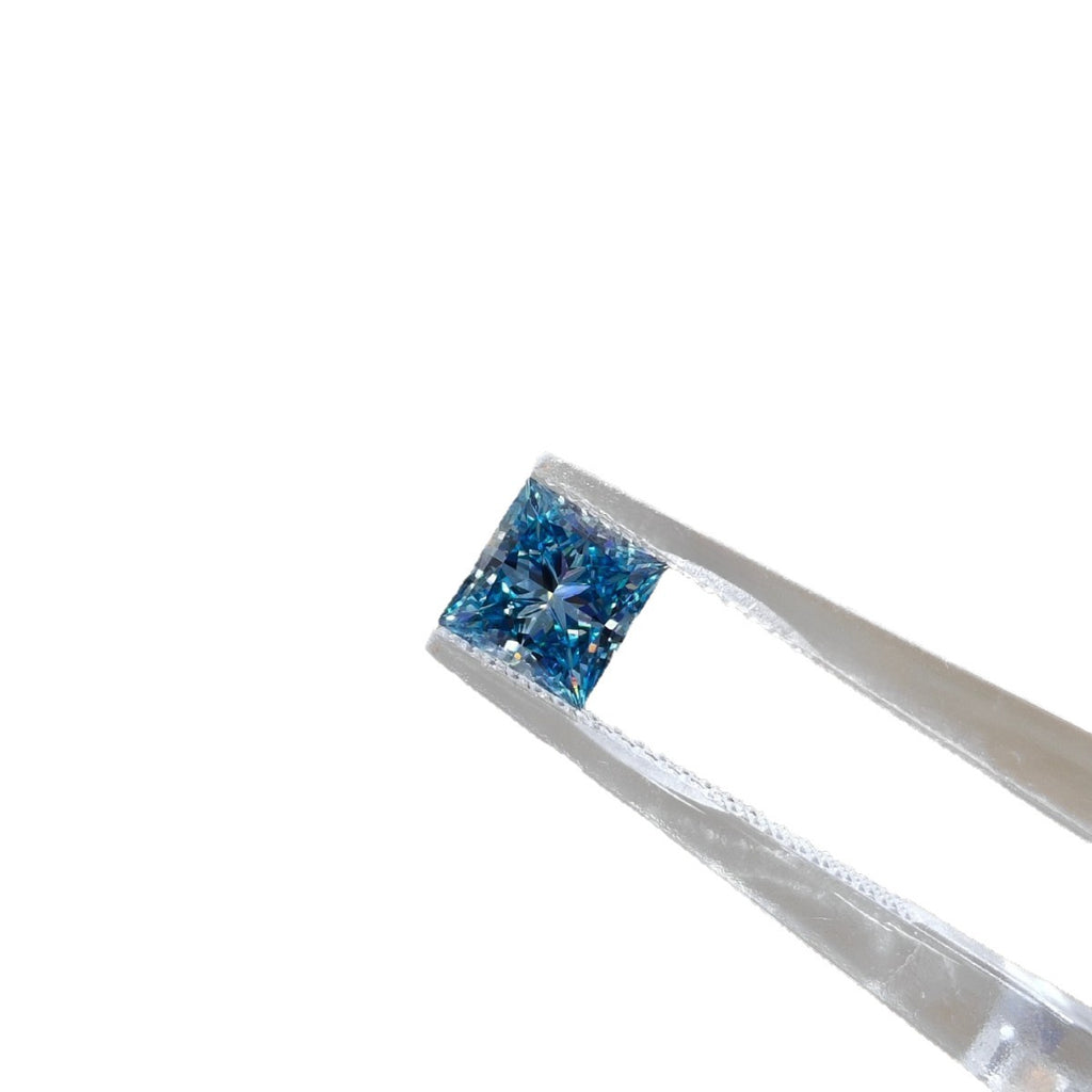 IGI Certified Princess-Cut Royal Blue Laboratory-Grown Loose Diamond