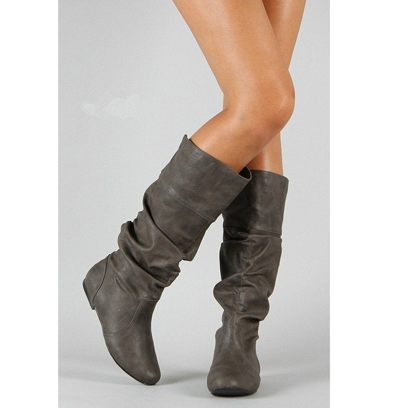 Women Over The Knee Flat Hidden Heel Thermal Boots
