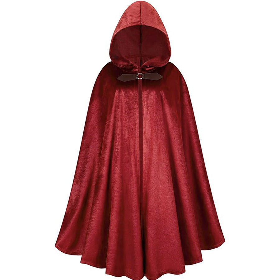 Double-Sided Wearable Polyester Hooded Cape for Halloween and Christmas Costume