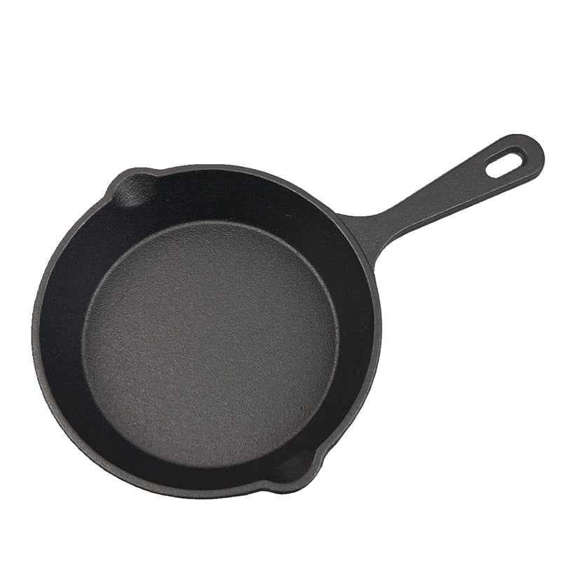 Traditional Cast Iron Flat Bottom Frying Pan teemdrop