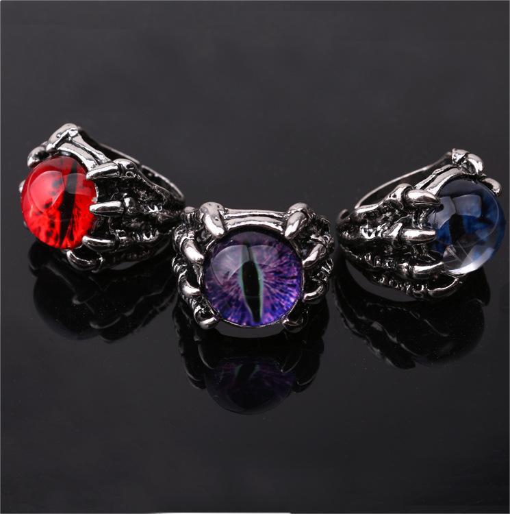 Majestic dragon-claw eye index finger ring