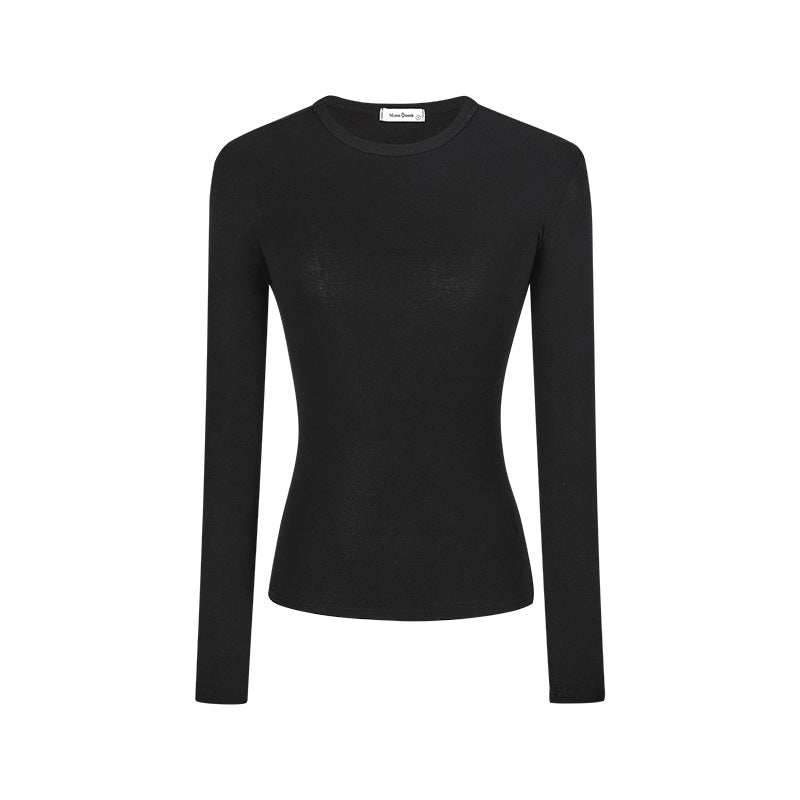 Women's Slim Fit Long Sleeve Cotton T-Shirt with Embroidery