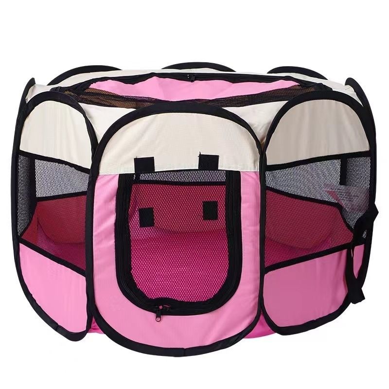Foldable Octagonal Oxford Pet Playpen Tent Indoor Cat Dog House Bed teemdrop