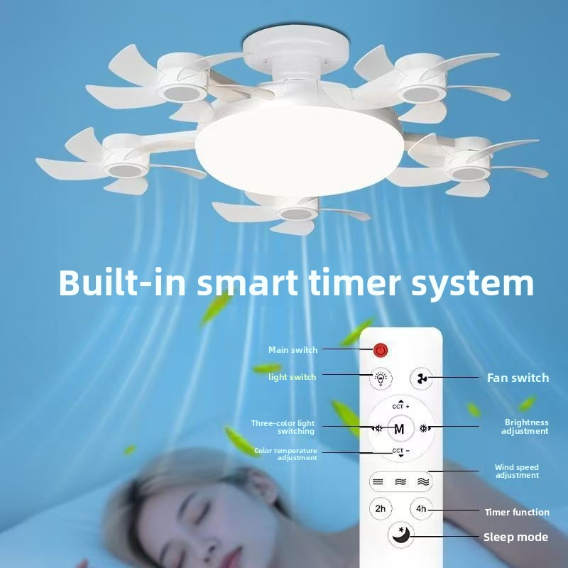 New type of remote-controlled integrated ceiling fan teemdrop