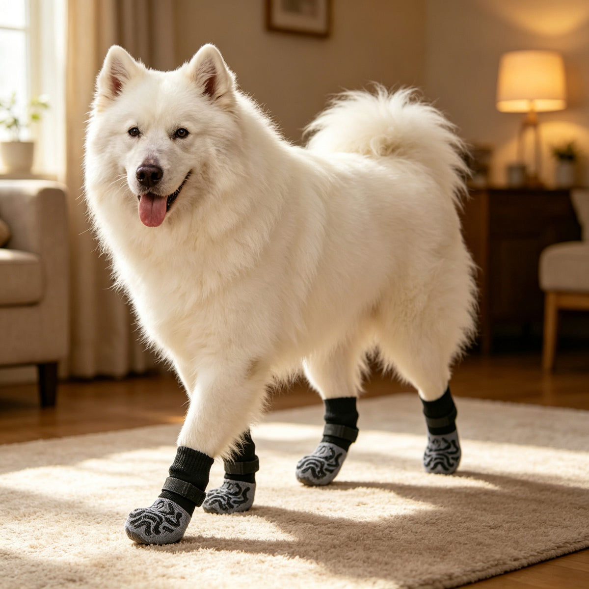Non-Slip Dog Paw Protectors with Velcro Straps