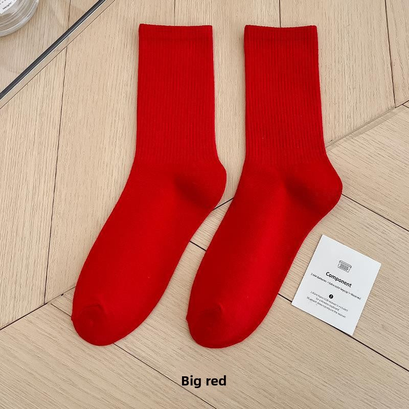 Unisex Combed Cotton Mid-Calf Socks teemdrop