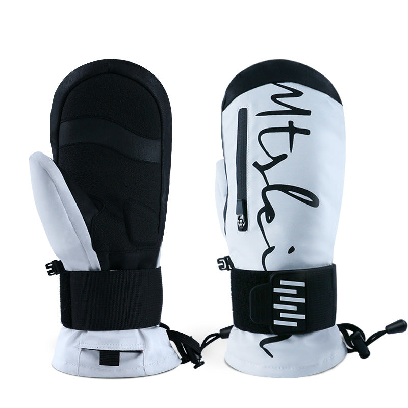 Built-in wrist guard snowboard gloves
