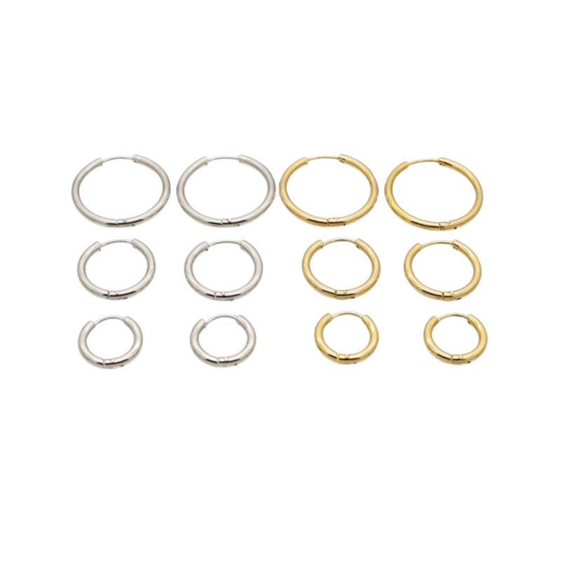 Round Plain Hoop Earrings Classic Minimalist Jewelry