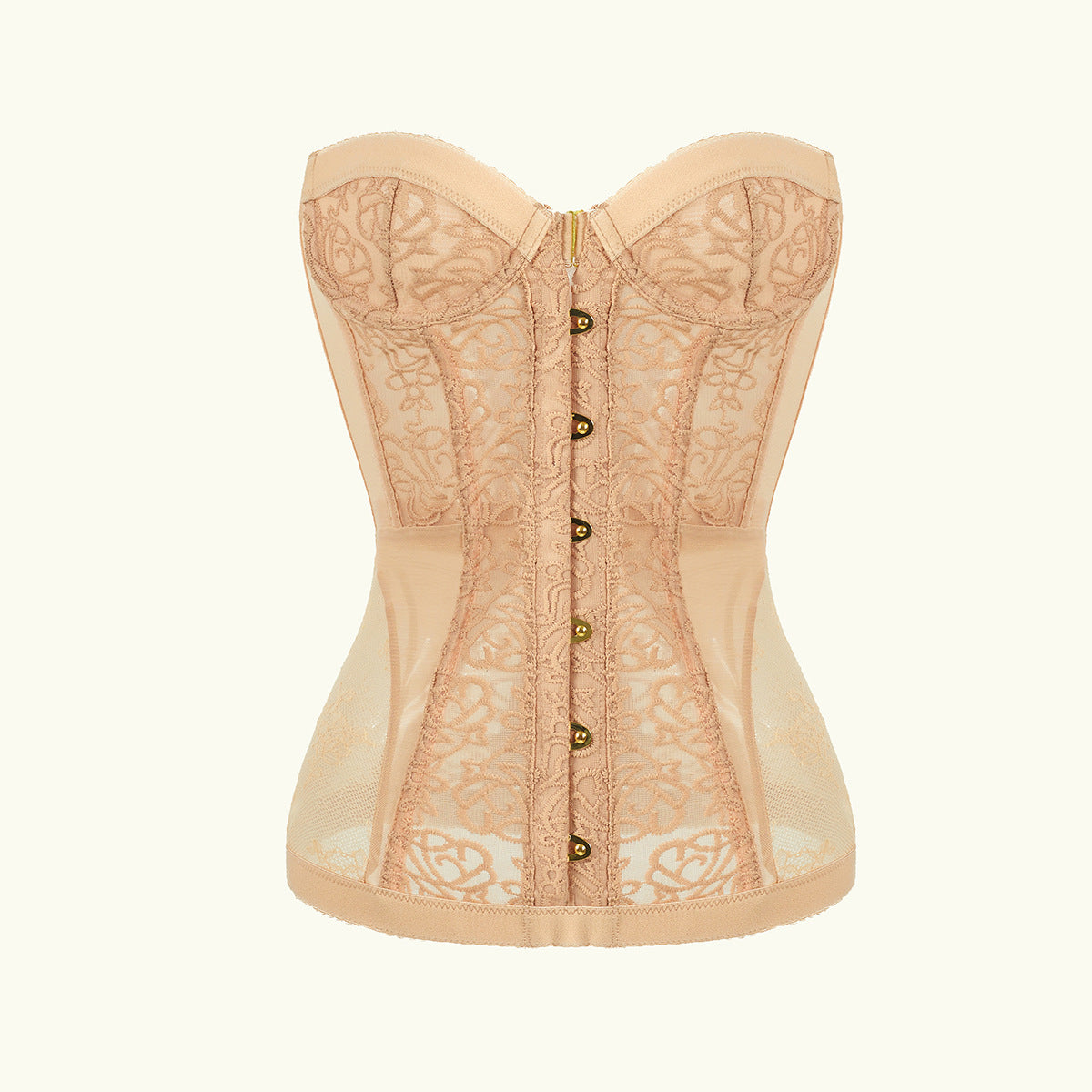Women's Hollow Out Lace Strapless Slim Fit Corset Top teemdrop