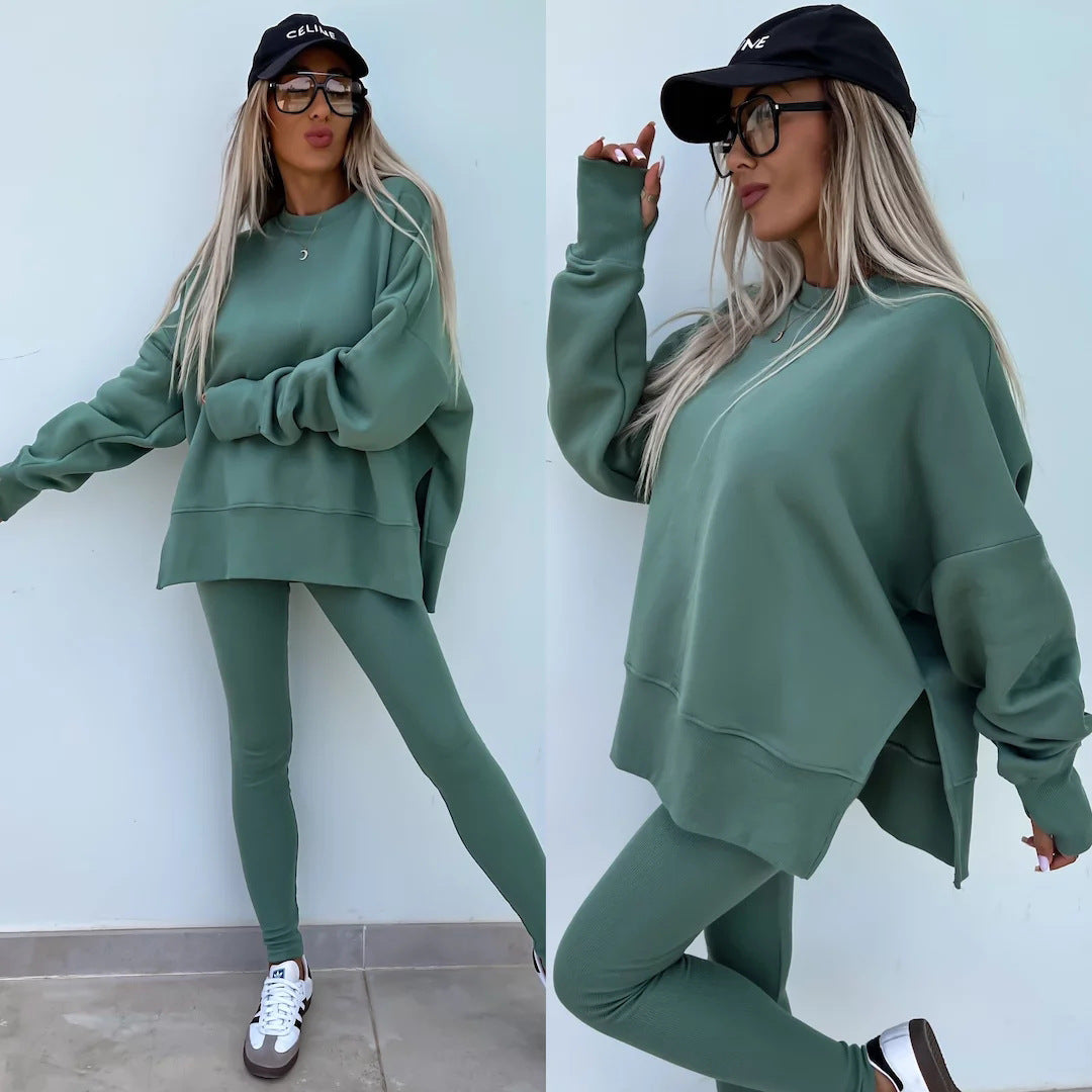 Long Sleeve Sweatshirt and Tight Trousers Set