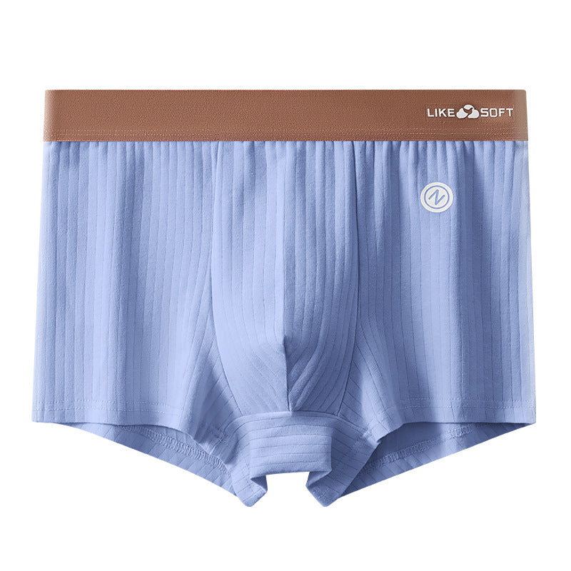 Men's Breathable Milk Silk Boxers Mid-Rise Knitted Underwear