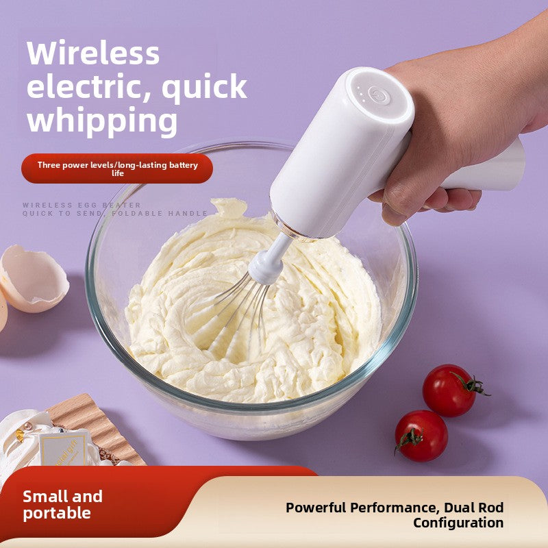 Mini Wireless Rechargeable Electric Hand Mixer with 3 Speeds for Baking and Cooking