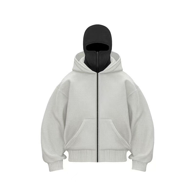 Men's Double Hood Fleece Lined Pullover Sweatshirt Loose Fit Long Sleeve