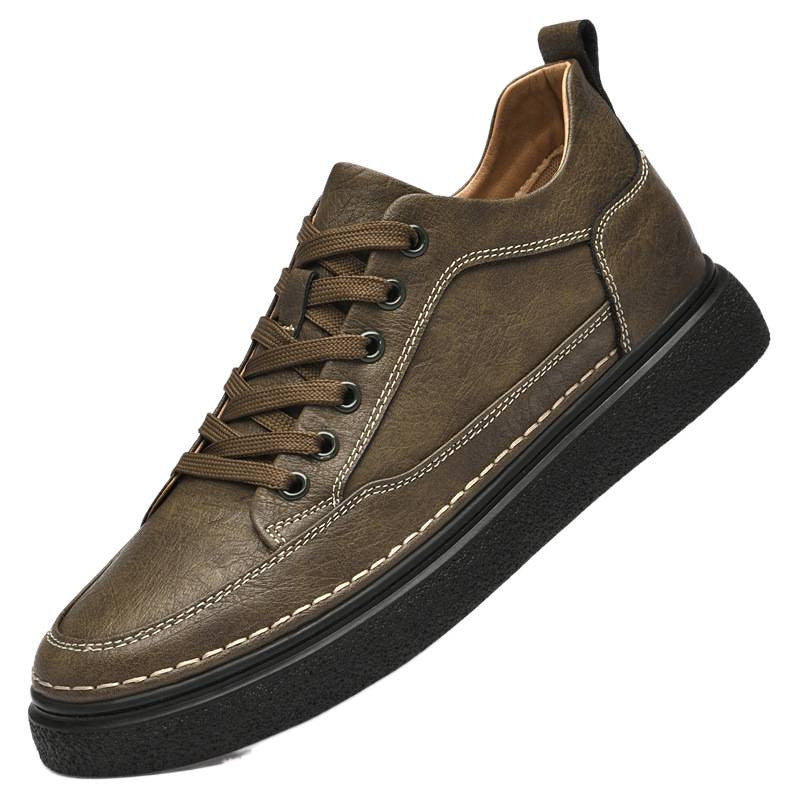 Men Height Increasing Casual Sneakers Lace-Up Invisible Lift Low Top Comfort Shoes teemdrop