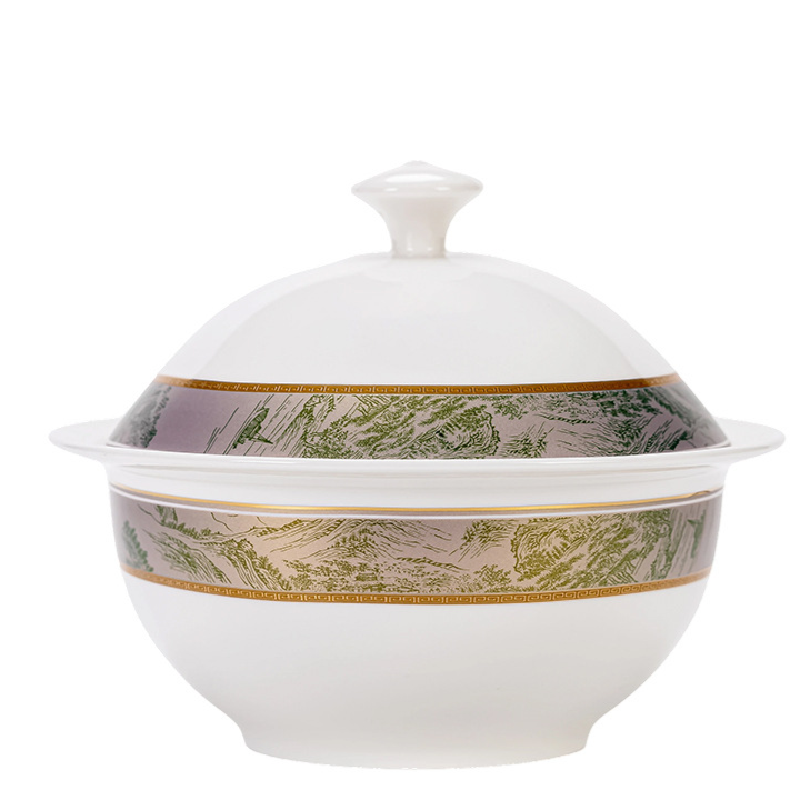 Floral-patterned tableware set
