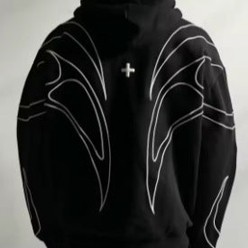 Men's Oversized 3D Printed Zip-Up Hoodie Sweatshirt Streetwear