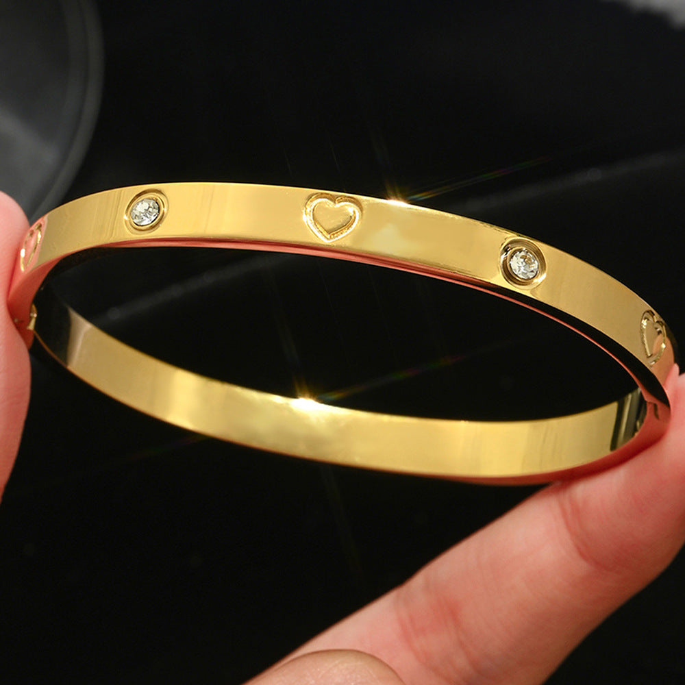 Gold-colored stainless steel bracelet teemdrop