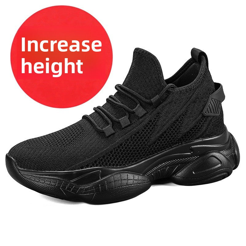 Height-increasing thick-soled flyknit shoes