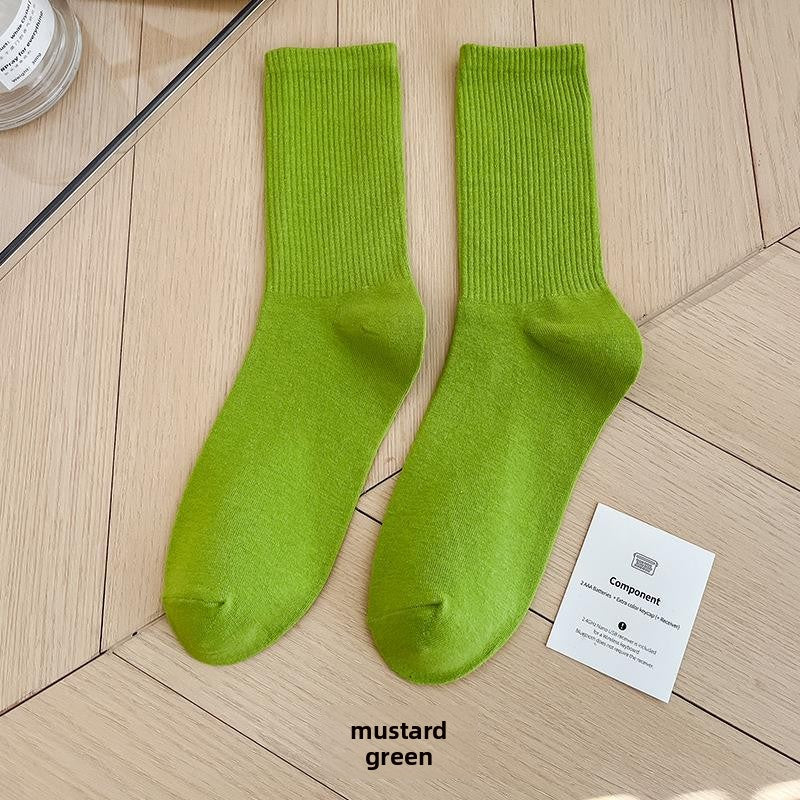 Unisex Combed Cotton Mid-Calf Socks teemdrop