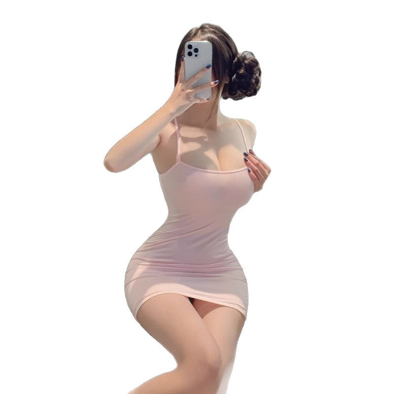 Women Sexy Open Back Lingerie Nightgown Role Play Dress
