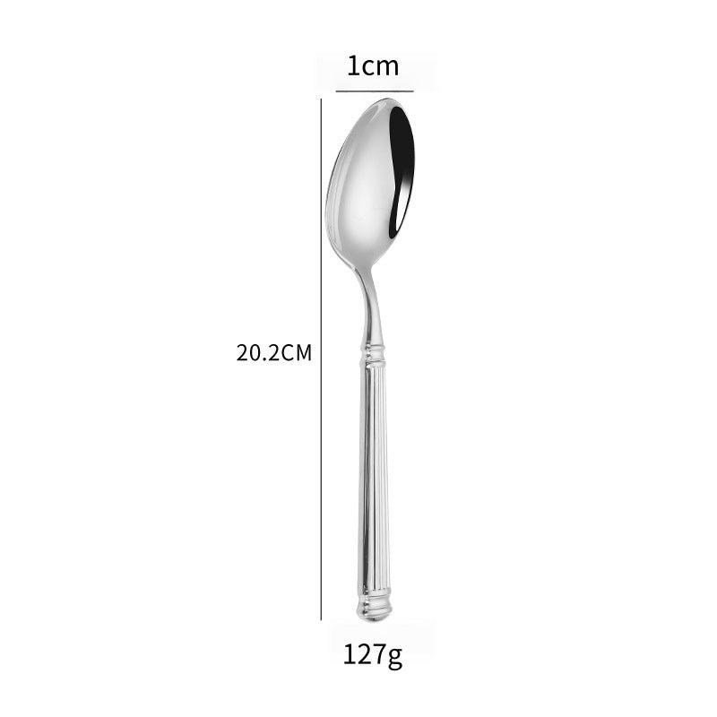 Stainless Steel Western Tableware Knife Fork Spoon Roman Column Design