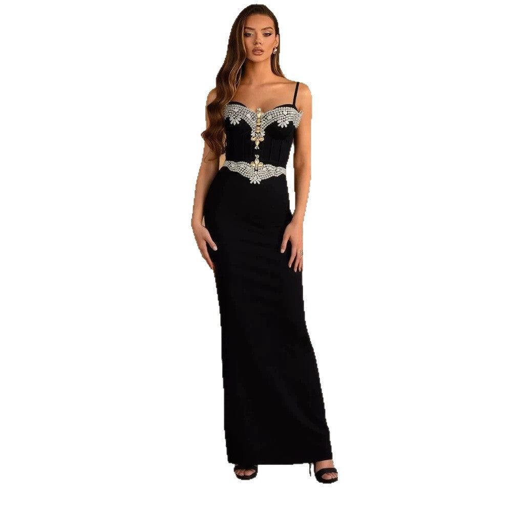Strapless waist-cinching evening gown teemdrop