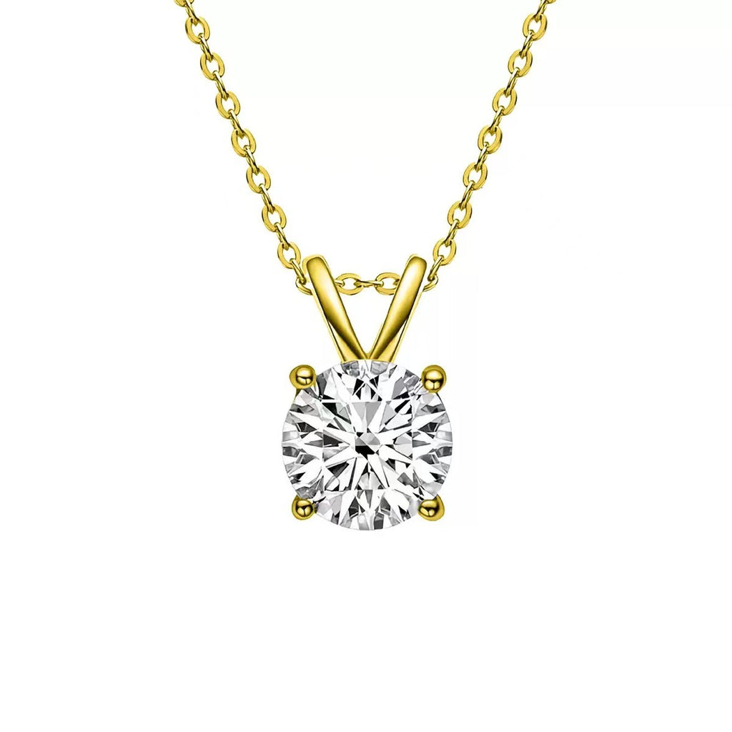 Sparkling Moissanite Pendant Necklace for Women Inlaid Single Diamond Compact Chain Silver Jewelry teemdrop