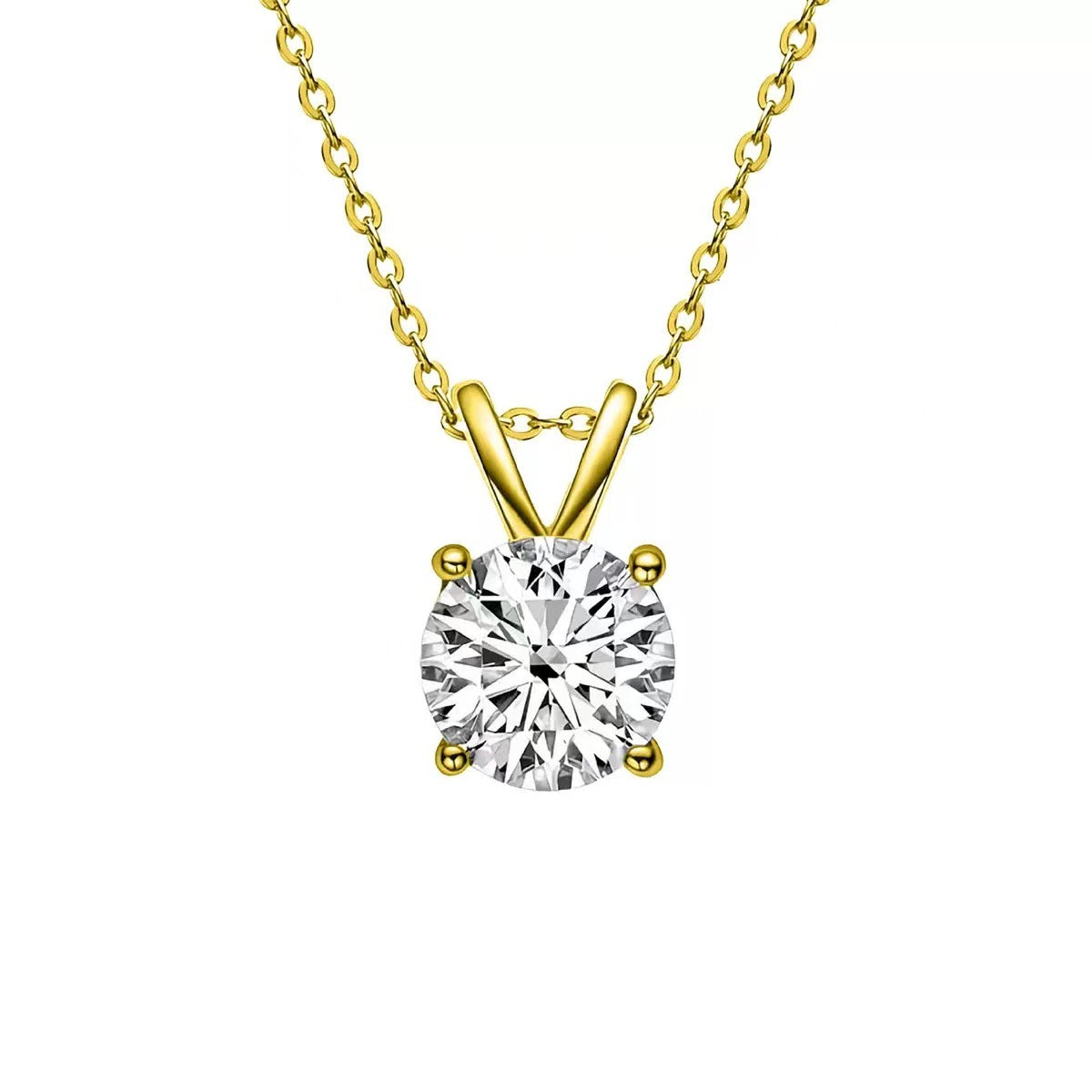 Sparkling Moissanite Pendant Necklace for Women Inlaid Single Diamond Compact Chain Silver Jewelry teemdrop