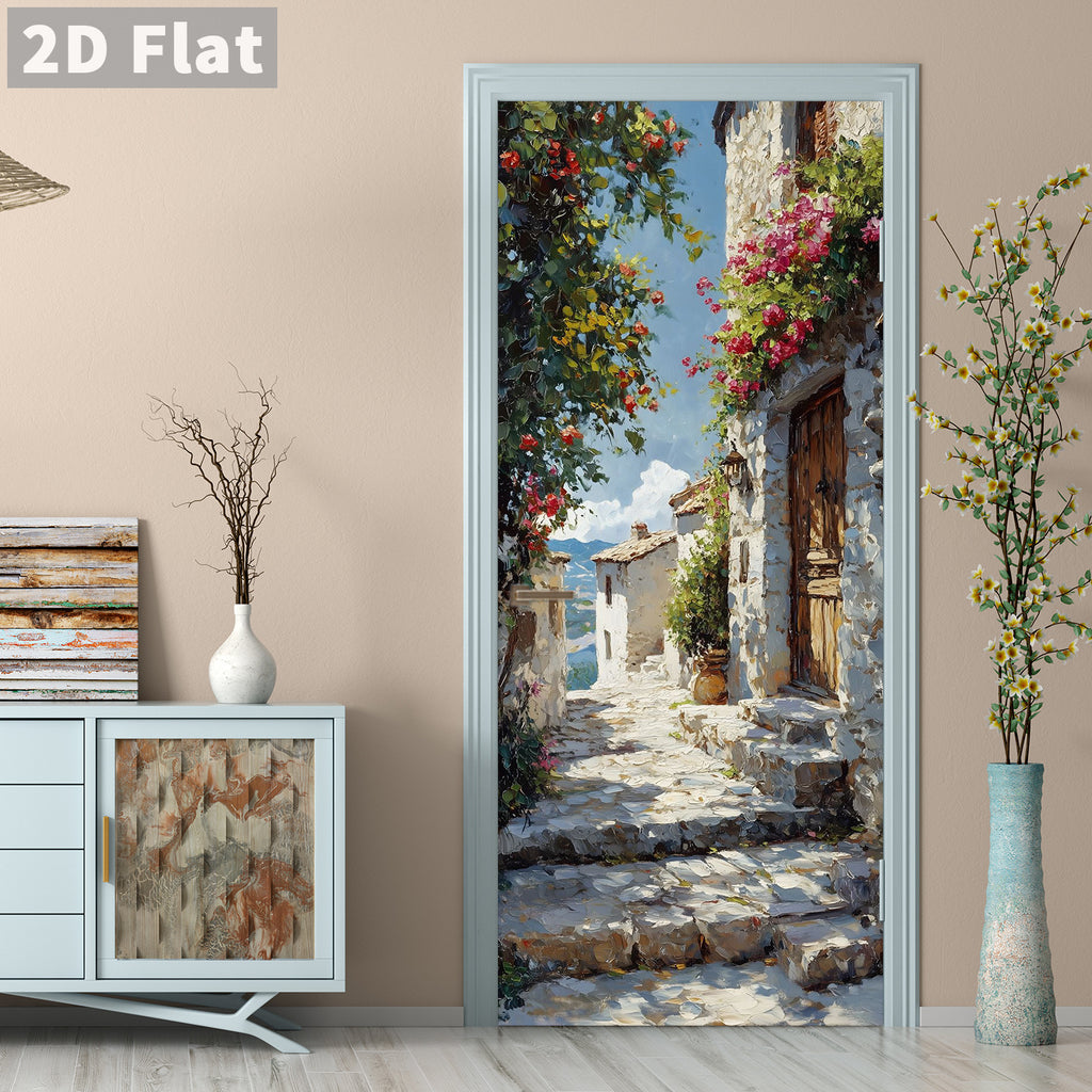 Creative Wooden Door Refurbished Door Stickers Wall Stickers teemdrop