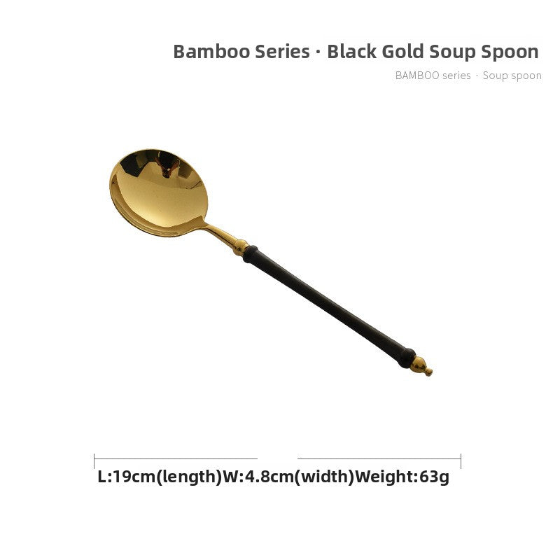 Black Gold Mirror Stainless Steel Cutlery Set