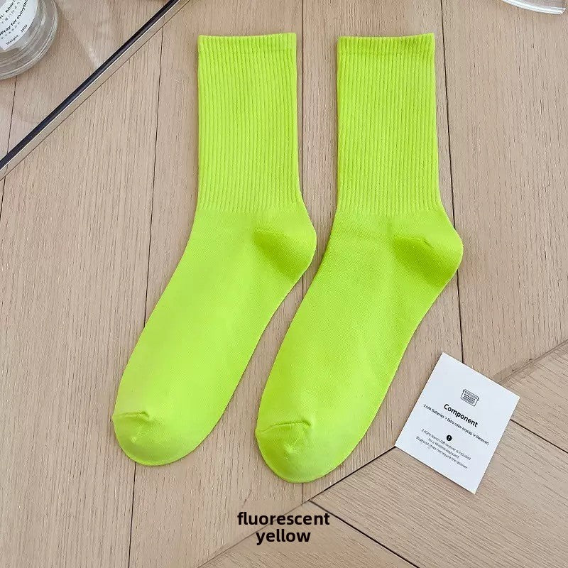 Unisex Combed Cotton Mid-Calf Socks teemdrop