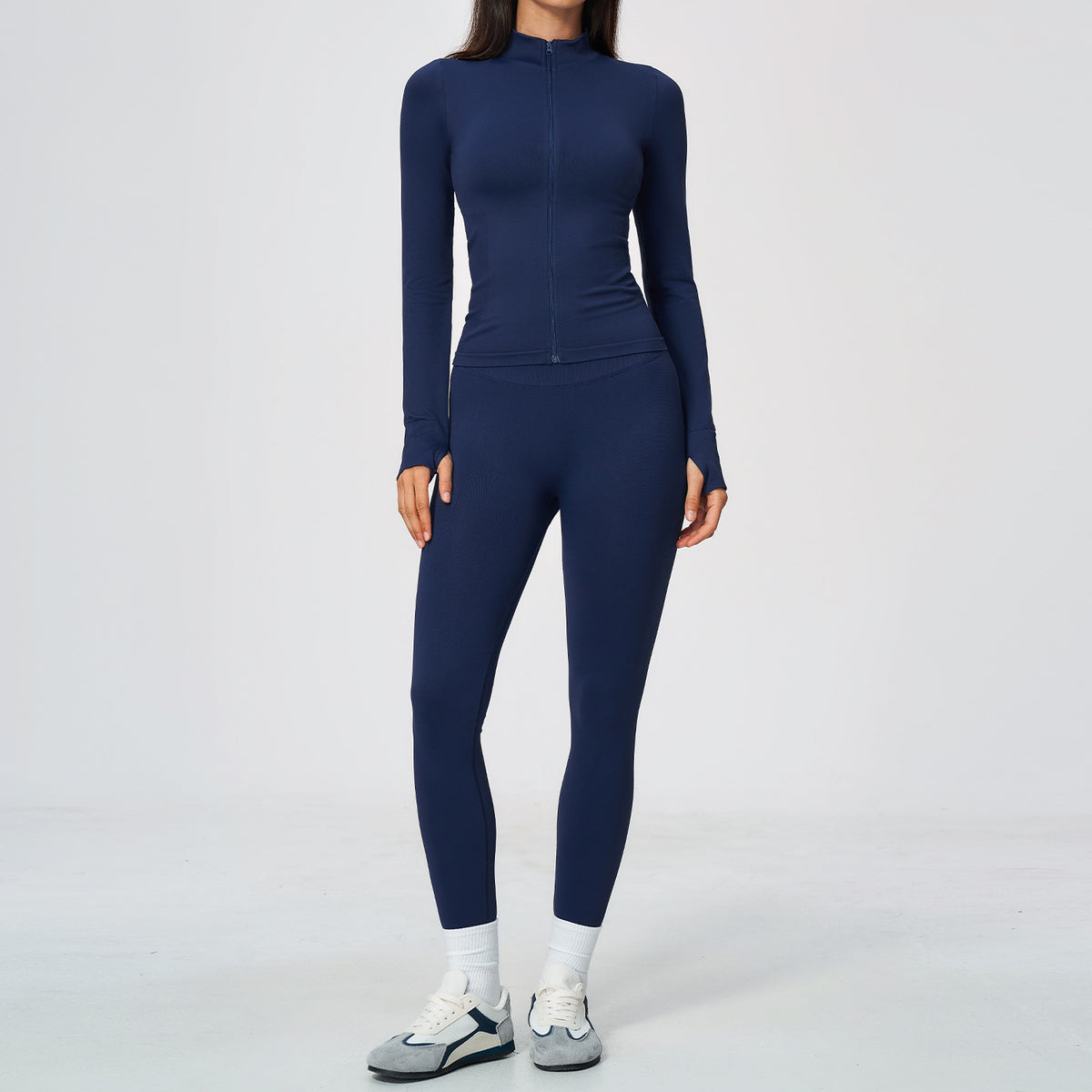 Women's Slim-Fit Stand Collar Yoga Set teemdrop