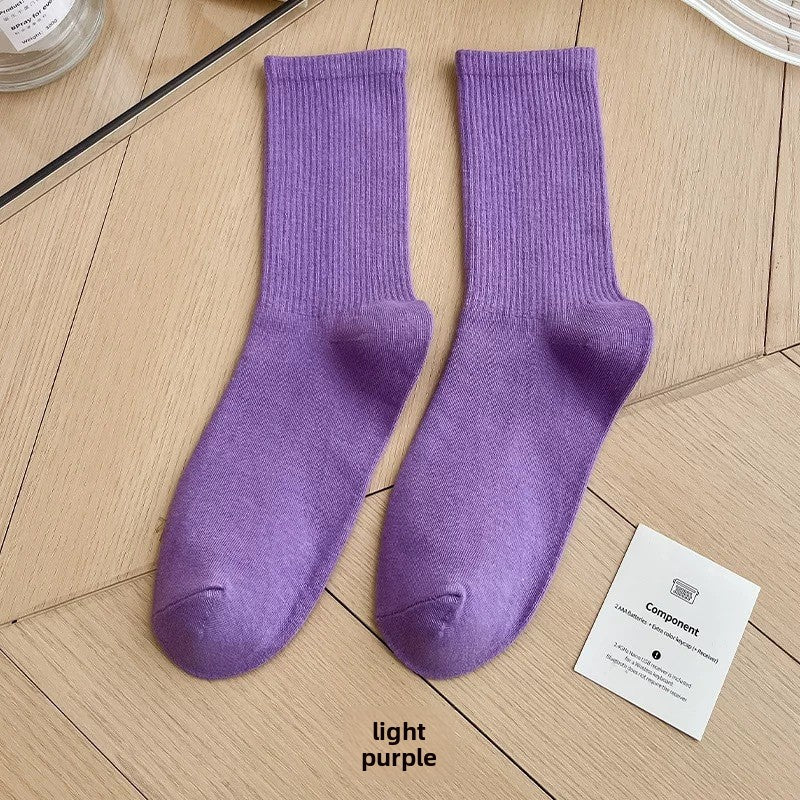 Unisex Combed Cotton Mid-Calf Socks teemdrop