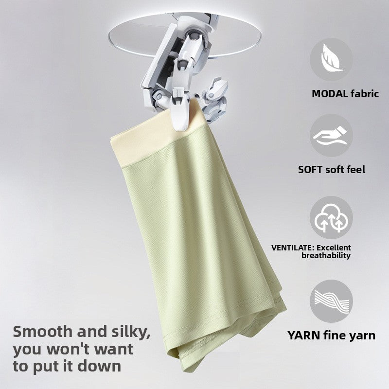 Men's Modal Silk Lining Breathable Seamless Boxer Briefs